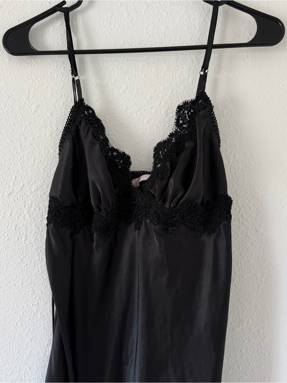 Black Satin Slip Lingerie Dress